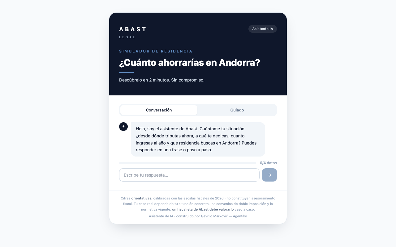 Captura del simulador de relocation fiscal
